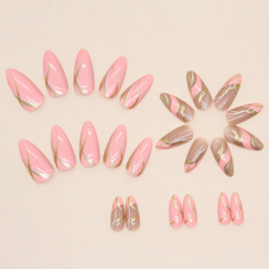 Almond Nail Flashing Glitter Wearing Nail
