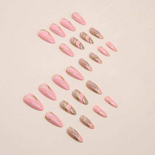 Almond Nail Flashing Glitter Wearing Nail
